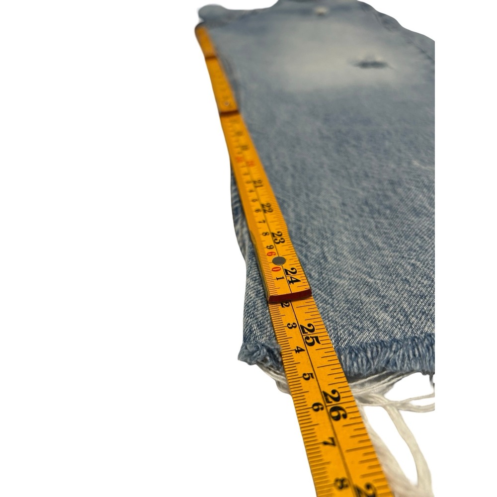 Zara The Pepper Mom Jeans Womens 10 Light Wash Distressed High Rise Straight Leg - Picture 9 of 10